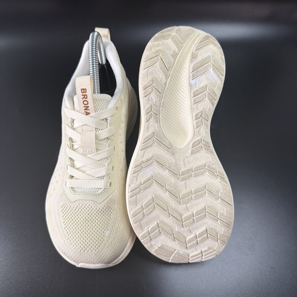 BRONAX Womens Beige Wide Toe Box Walking Sneakers Comfort Shoes Size 6 Wide - Picture 5 of 7
